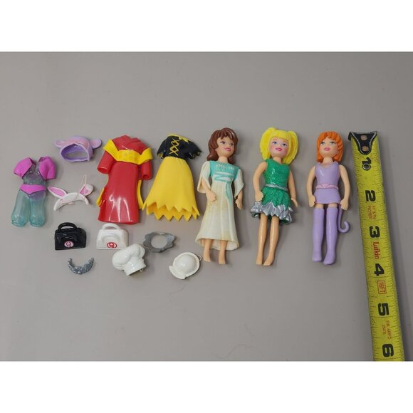 Vintage Polly Pockets Dolls Rubber Clothes And Accessories - Picture 2 of 9